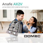 Anafe Domec AX2V, 2 hornallas, multigas, acero inoxidable