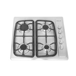 Anafe  Domec AXFV, multigas, 4 hornallas, rejilla de fundicion, acero inoxidable