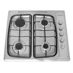 Anafe Domec AVXV, multigas, 4 hornallas, salida de gases, acero inoxidable