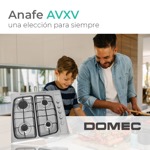 Anafe Domec AVXV, multigas, 4 hornallas, salida de gases, acero inoxidable