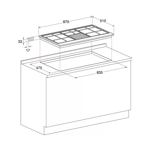 ANAFE A GAS ARISTON PH 941 MSTV (IX) AG - REJILLAS HIERRO FUNDIDO 90CM INOX