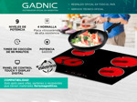 Anafe Eléctrico Cuk By Gadnic AV400 4 Hornallas Empotrable Vitrocerámico 6400w Panel Touch Timer
