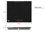Anafe Eléctrico Cuk By Gadnic AV400 4 Hornallas Empotrable Vitrocerámico 6400w Panel Touch Timer