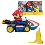 Vehiculo 13cm. Kart 360° Mega Giros Con Banana Mario