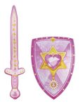 Espada Con Escudo Infantil Goma Eva Juguete Rosa