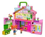 Pinypon Casa Muñeca Rosa Maletín Con Cuatro Habitaciones