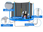Cama Elástica Gadnic T8FT 2,44 mts con Red de Seguridad Reforzada Hasta 100kg