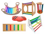 Plaza Montessori de 6 Juegos Pintada - Super Promoción
