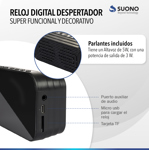 Reloj Despertador Y Parlante Bluetooth Alarma Micro Sd Radio
