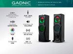 Parlante Gamer RGB Gadnic 2 en 1: Pc y Barra de Sonido