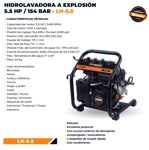 Hidrolavadora Lusqtoff a Explosion Naftera 5.5 Hp 154 Bar