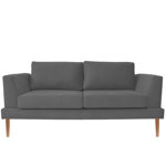 Sillon Sofa 2 Cuerpos Capri Pana Gris Oscuro 1.60 MTS