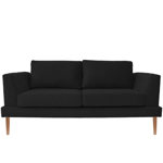 Sillon Sofa 2 Cuerpos Capri Pana Negro 1.60 MTS