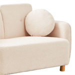 Sofá Teddy 2 Cpos Tapizado Beige Bouclé Soft 2 Almohadones Redondo