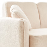 Sofá Teddy 2 Cpos Tapizado Beige Bouclé Soft 2 Almohadones Redondo