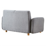 Sofá Teddy 2 Cpos Tapizado Gris Bouclé Soft 2 Almohadones Redondo