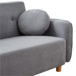 Sofá Teddy 2 Cpos Tapizado Gris Bouclé Soft 2 Almohadones Redondo
