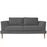 Sillon Sofa 3 Cuerpos Capri Pana Gris Oscuro 1.90 MTS