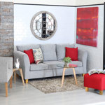 Sillón Trento 3 Cuerpos  de Chenille Zafiro Gris Claro Full Confort