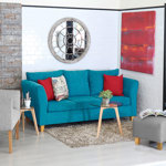 Sillón Trento 3 Cuerpos de Chenille Turquesa Full Confort