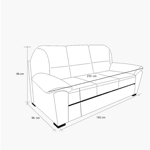 Sillón Nevada 3 Cuerpos de Chenille  Zafiro Gris Oscuro