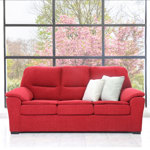 Sillón Nevada 3 Cuerpos de Chenille Zafiro Rojo Full Confort