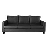 Sillón Tiziano Compact 3 Cuerpos de eco cuero negro Full Confort