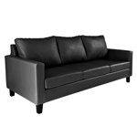 Sillón Tiziano Compact 3 Cuerpos de eco cuero negro Full Confort