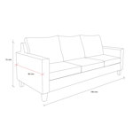 Sillón Tiziano Compact 3 Cuerpos de eco cuero negro Full Confort