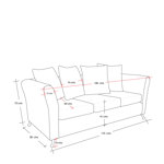 Sillón Trento X4 3 Cuerpos de Chenille Zafiro Turquesa
