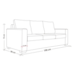 Sillón Cubik 3 Cuerpos de Pana antimanchas Chocolate Full Confort