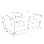 Sillón Trentino 3 Cuerpos de Pana antimanchas Rojo Full Confort