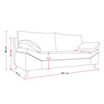 Sillón Dalí 3 Cuerpos 180 Pana antimanchas Gris Oscuro Full Confort