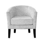 Poltrona Curvé 1 Cuerpo de Chenille Zafiro Gris Claro Full Confort