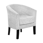 Poltrona Curvé 1 Cuerpo de Chenille Zafiro Gris Claro Full Confort
