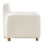 Sofá Teddy 1 Cpo Tapizado Blanco Bouclé Soft Con Almohadón Redondo