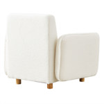 Sofá Teddy 1 Cpo Tapizado Blanco Bouclé Soft Con Almohadón Redondo