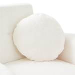 Sofá Teddy 1 Cpo Tapizado Blanco Bouclé Soft Con Almohadón Redondo
