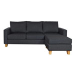 Sillón Esquinero Tiziano Compact + puff 3 Cuerpos de Chenille Jumper gris oscuro