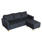 Sillón Esquinero Tiziano Compact + puff 3 Cuerpos de Chenille Jumper gris oscuro