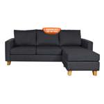 Sillón Esquinero Tiziano Compact + puff 3 Cuerpos de Chenille Jumper gris oscuro