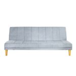 Futón Boston 1 plaza 3 Cuerpos de Chenille Zafiro Gris Claro Full Confort
