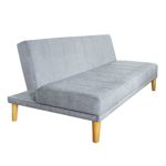 Futón Boston 1 plaza 3 Cuerpos de Chenille Zafiro Gris Claro Full Confort