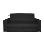 Sillón Diván Cama Cubo 2 cuerpos Chenille Jumper Negro  Fullconfort