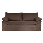 Sofá Cama Divan Dalí 3 Cuerpos de Chenille Zafiro  Chocolate Full Confort