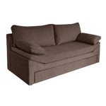 Sofá Cama Divan Dalí 3 Cuerpos de Chenille Zafiro  Chocolate Full Confort