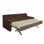 Sofá Cama Divan Dalí 3 Cuerpos de Chenille Zafiro  Chocolate Full Confort