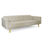 Sofá Cama 3 cuerpos 215x80 Detroit en pana antimanchas beige Fullconfort
