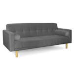 Sofá Cama 3 cuerpos 215x80 Detroit en pana antimanchas gris oscuro Fullconfort