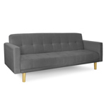 Sofá Cama 3 cuerpos 215x80 Detroit en pana antimanchas gris oscuro Fullconfort